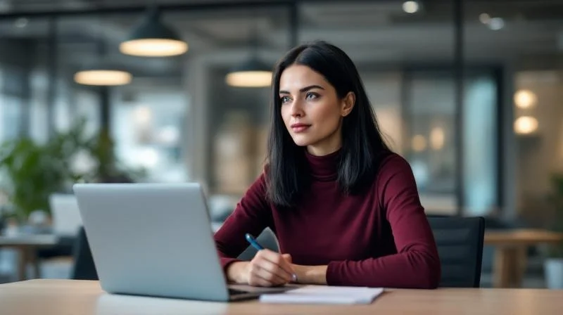 Frau absolviert KI-Weiterbildung online von Gießen aus